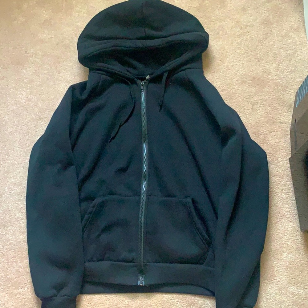 Shein black zip up hoodie